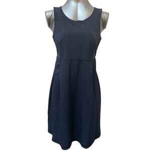 Title Nine Laser Cut Neckline Sleeveless Dress Women's Size 8 Blue